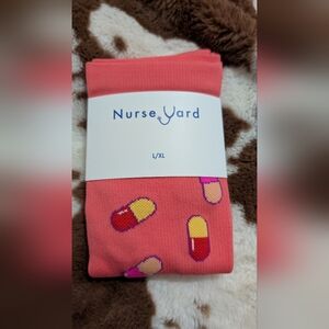 Nurse Yard Pink Socks with Pill Design